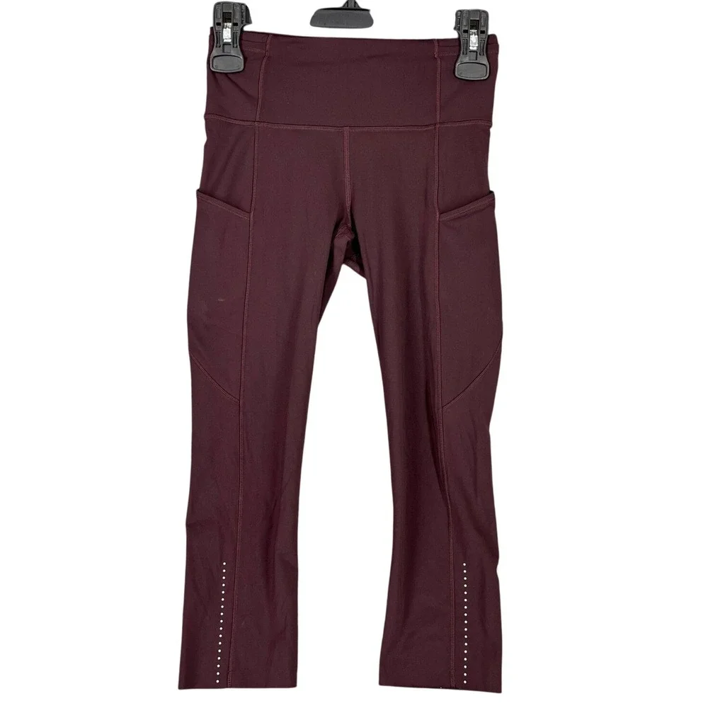 Lululemon Fast And Free Tight‎ Leggings Women 4 Pocket Reflective Running